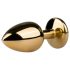 Easytoys - plug anal metalic cu piatră mov - auriu 2,5cm