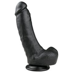 Easytoys - dildo cu ventuză și testicule - 20cm - negru
