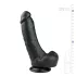 Easytoys - dildo cu ventuză și testicule - 20cm - negru