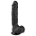 Easytoys - dildo cu ventuză și testicule - 22,5 cm - negru