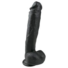   Easytoys - dildo mare cu ventuză, testiculat (26,5 cm) - negru