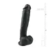 Easytoys - dildo cu ventuză și testicule - mare - 26,5 cm - negru