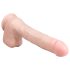 Easytoys - dildo mare cu scrot, ventuză (29,5cm) - natural