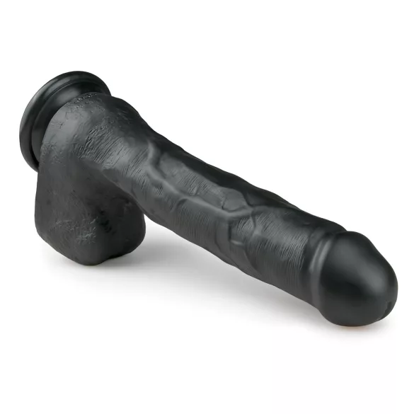 Easytoys - dildo mare cu testicule și ventuză - 29,5 cm - negru