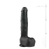 Easytoys - dildo mare cu testicule și ventuză - 29,5 cm - negru