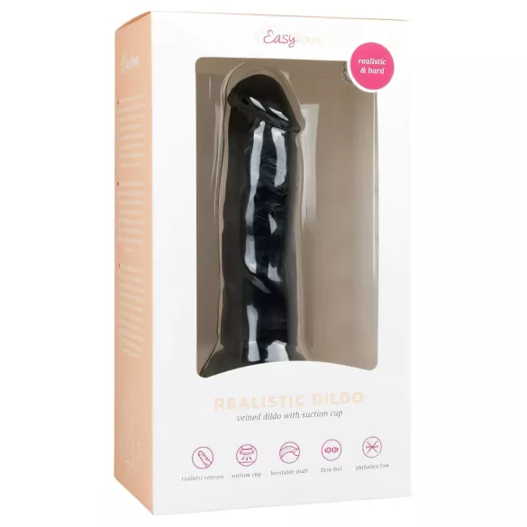 Easytoys - dildo realist cu ventuză - negru 15,5cm
