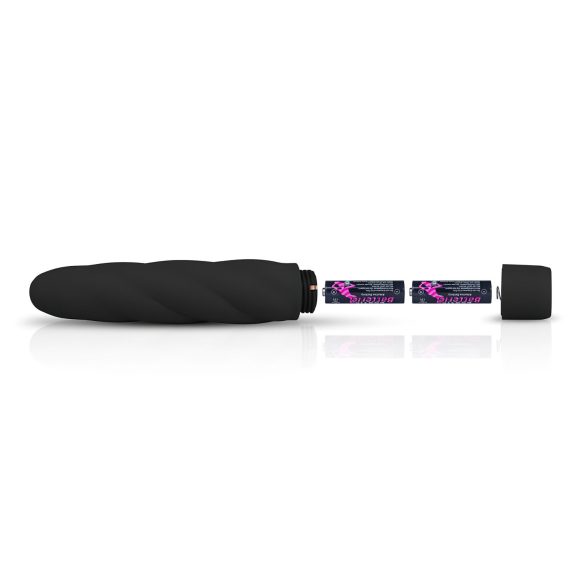 Easytoys Power Vibe - vibrator tip baghetă răsucită - silicon negru