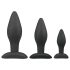 Easytoys Rocket - set plug anal - 3 bucăți - silicon negru