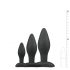 Easytoys Rocket - set plug anal - 3 bucăți - silicon negru