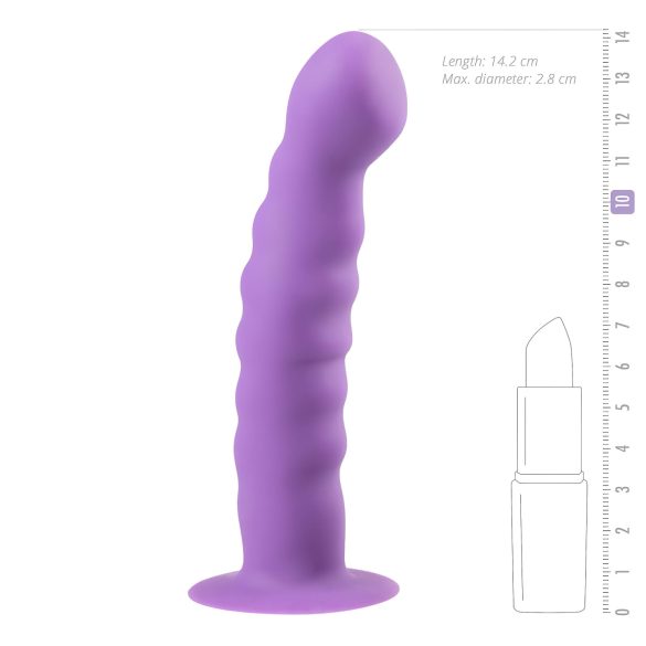 Easytoys - dildo ondulat cu ventuză - silicon mov