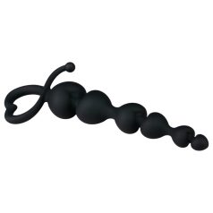 EasyToys - dildo anal cu perle (negru)