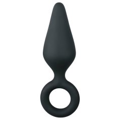 Easytoys Pointy Plug - dop anal cu inel - mediu (negru)