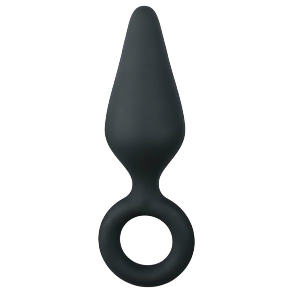 Easytoys Pointy Plug - dop anal cu inel - mediu (negru)