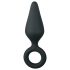 Easytoys Pointy Plug - dop anal cu inel - mediu (negru)