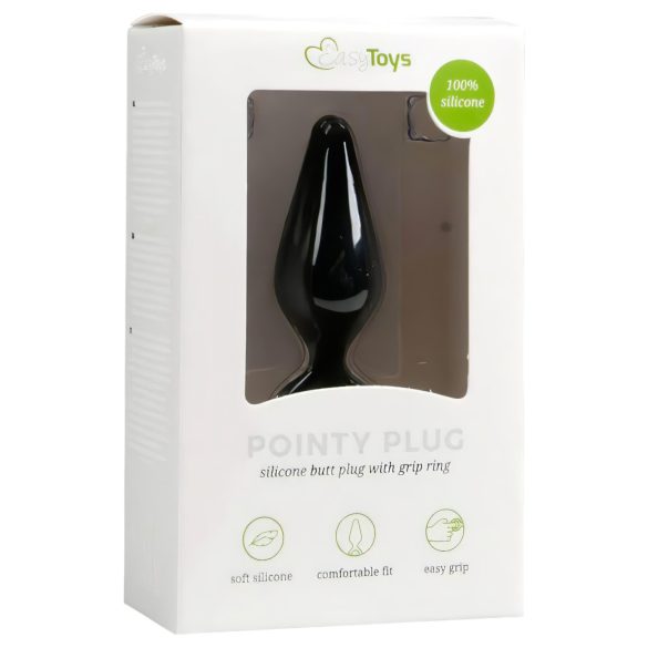Easytoys - plug anal cu inel - mărime medie - negru