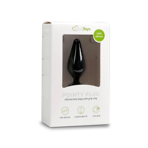 Easytoys - plug anal cu inel - mărime medie - negru