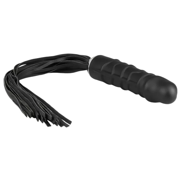 Easytoys - Flogger și dildo din silicon 2 în 1 - negru