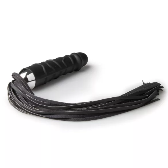 Easytoys - Flogger și dildo din silicon 2 în 1 - negru