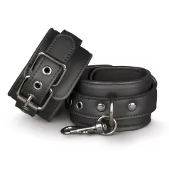 Easytoys - cătușe din piele ecologică - negru