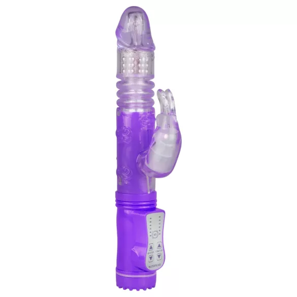 Easytoys - vibrator rotativ și penetrant tip iepuraș - mov