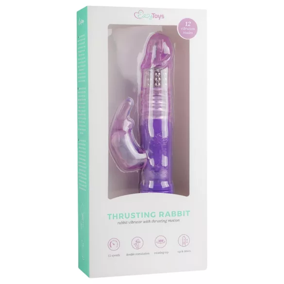 Easytoys - vibrator rotativ și penetrant tip iepuraș - mov