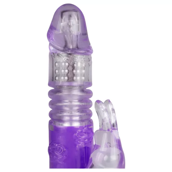 Easytoys - vibrator rotativ și penetrant tip iepuraș - mov