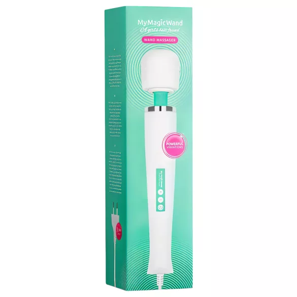 MyMagicWand - vibrator masaj puternic - alb-turcoaz