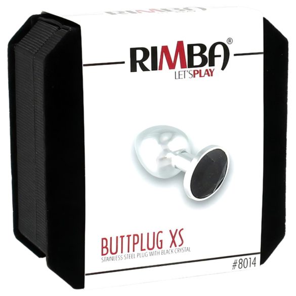 Rimba - plug anal metalic cu piatră neagră - argintiu XS
