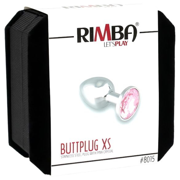 Rimba - plug anal mic metalic cu cristal roz - argintiu