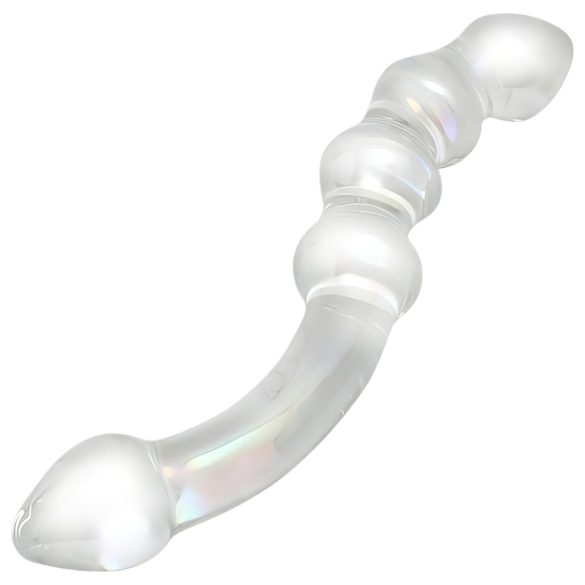 Rimba Dolly - dildo anal din sticlă ondulată - transparent