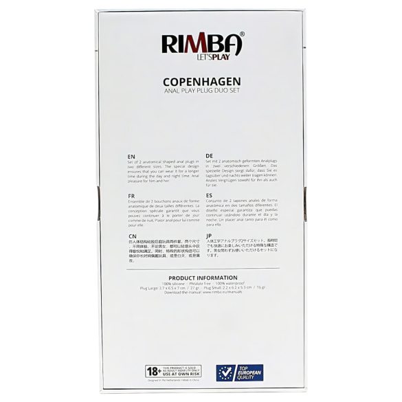 Rimba Copenhagen - set dopuri anale - silicon negru (2 bucăți)