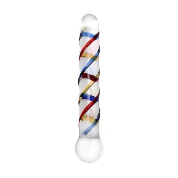Rimba Rachella - dildo dublu din sticlă - transparent colorat