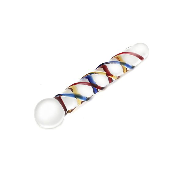 Rimba Rachella - dildo dublu din sticlă - transparent colorat