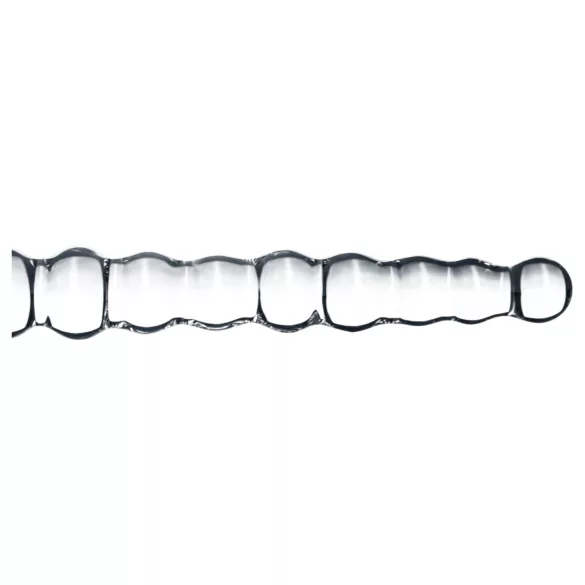 Gildo Glass No. 20 - dildo din sticlă cu textură perlată - transparent