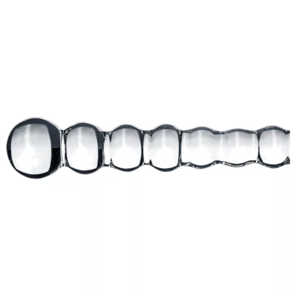 Gildo Glass No. 20 - dildo din sticlă cu textură perlată - transparent