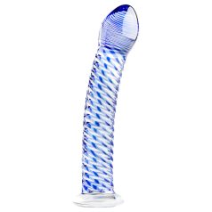   Gildo Glass No. 5 - dildo din sticlă spiralată - transparent albastru