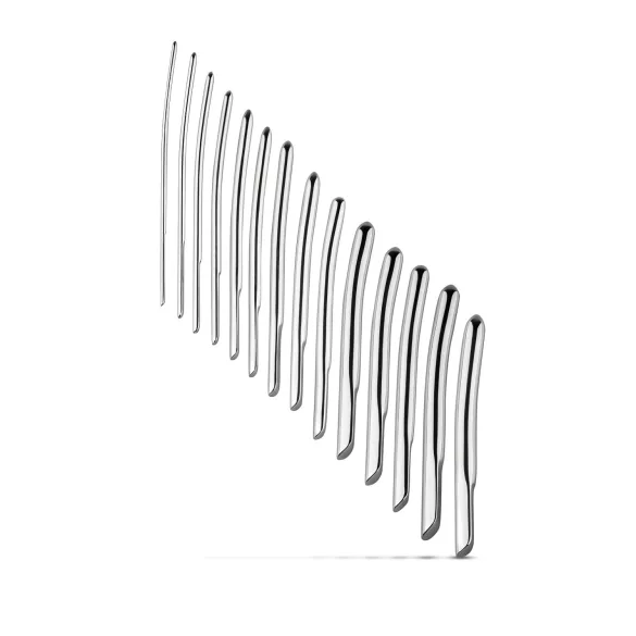 SINNER 174 - set dilatator uretral curbat - oțel inoxidabil - 14 piese