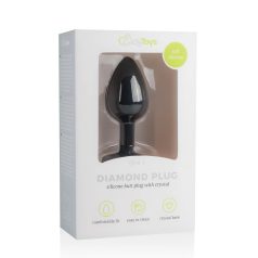 Easytoys Diamond - dop anal mic cu pietre albe - negru