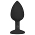Easytoys - plug anal cu pietricea albă - mic - negru