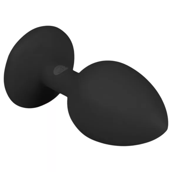 Easytoys - plug anal cu pietricea albă - mic - negru