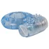Easytoys - inel pentru penis cu vibrații unice - silicon albastru