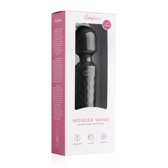 EasyToys - mini wand vibrator reîncărcabil - negru