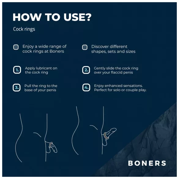 Boners - set inele pentru penis - 3 bucăți - gri