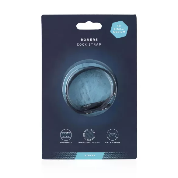 Boners - inel pentru penis reglabil S/M - silicon gri