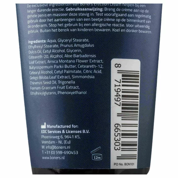 Boners - cremă stimulatoare pentru erecție bărbați - 100ml