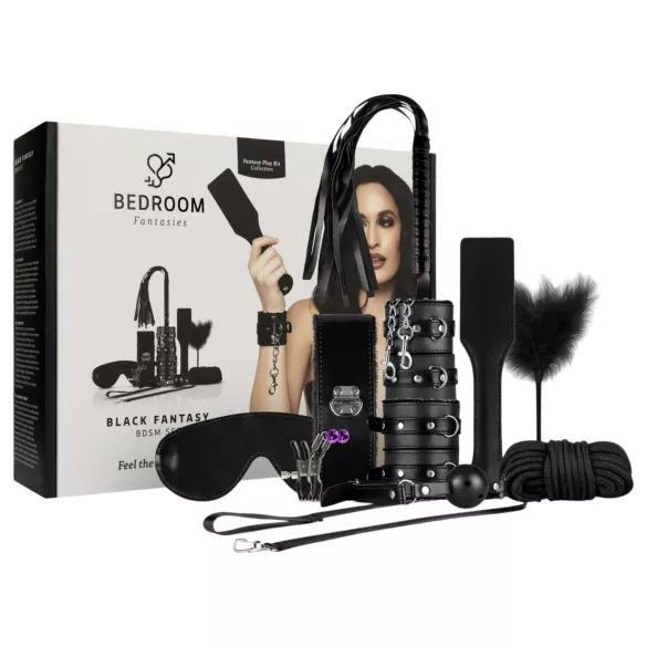 Secret Pleasure Chest - set BDSM avansați - 14 piese - negru