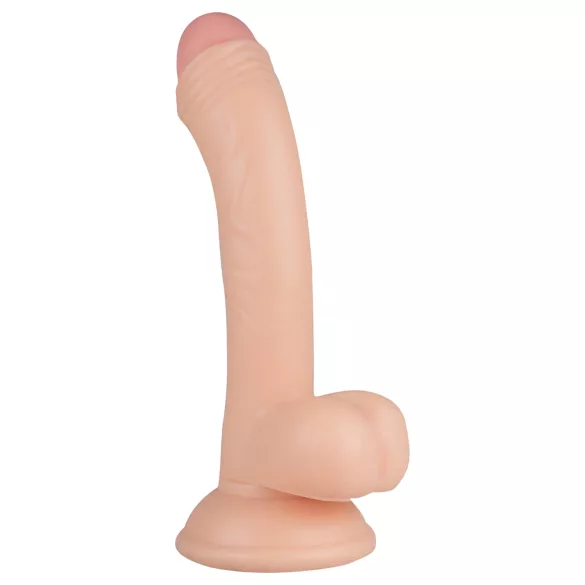 Real Fantasy Vince - dildo realist cu testicule și prepuț - 19,5cm natur