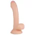 Real Fantasy Vince - dildo realist cu testicule și prepuț - 19,5cm natur