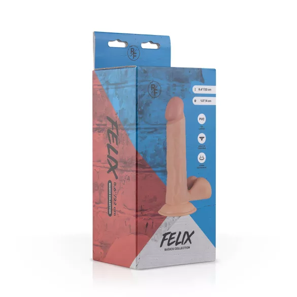 Real Fantasy Felix - dildo realist cu testicule - 22cm - culoare natur
