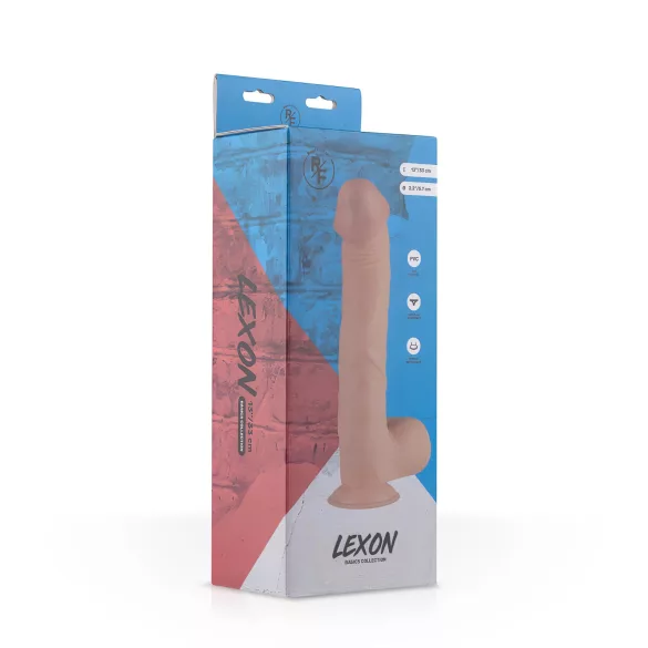 Real Fantasy Lexon - dildo realist cu testicule - 33cm - culoare naturală